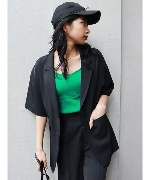 MURUA（ムルーア）の「ハーフスリーブジャケット（テーラードジャケット・レディース・ブラック/ブラウン・FREE）」の17枚目の写真