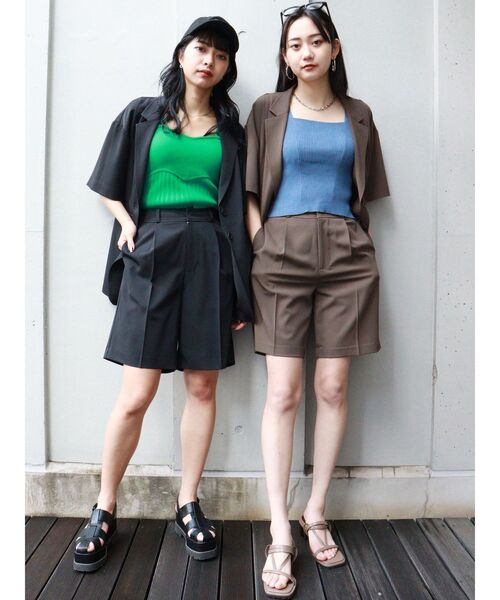 MURUA（ムルーア）の「ハーフスリーブジャケット（テーラードジャケット・レディース・ブラック/ブラウン・FREE）」の22枚目の写真