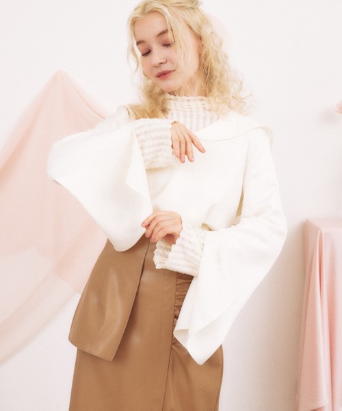 pomiii(ポミー)の「レースハイネックメロウトップス(Tシャツ/カットソー・レディース・アイボリー・FREE)」の14枚目の写真