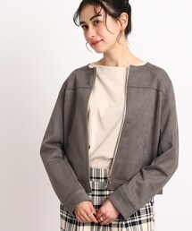 ◆【カジュアルからキレイめまで】もちもちノ－カラ－ブルゾン