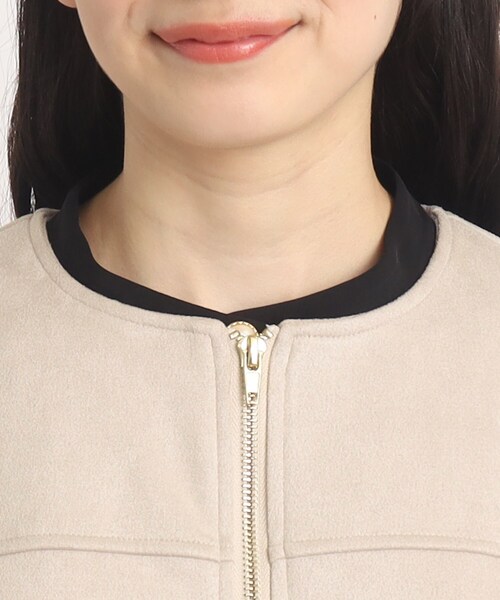 DRESKIP（ドレスキップ）の「◆【カジュアルからキレイめまで】もちもちノ－カラ－ブルゾン（ノーカラージャケット・レディース・チャコールグレー/ベージュ/ライトグレー・04/03/02）」の22枚目の写真