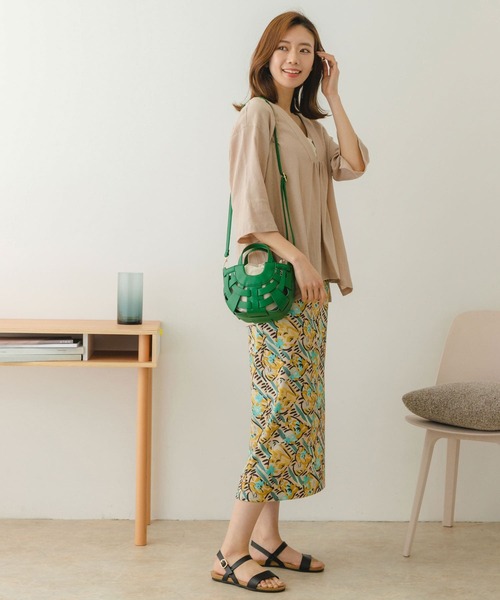 RODE SKO（ロデスコ）の「カットワークミニバッグ（ショルダーバッグ・レディース・オフホワイト/イエロー/グリーン・ONE）」の10枚目の写真