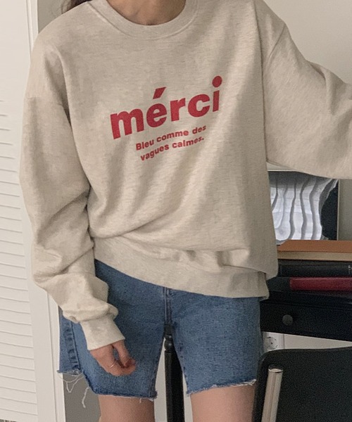 fd style（エフディ スタイル）の「メルシー ボックスフィット レタリングトレーナー（Tシャツ/カットソー・レディース・White/Cream/Black・FREE）」の10枚目の写真