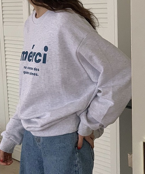 fd style（エフディ スタイル）の「メルシー ボックスフィット レタリングトレーナー（Tシャツ/カットソー・レディース・White/Cream/Black・FREE）」の18枚目の写真