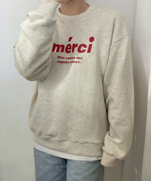 fd style（エフディ スタイル）の「メルシー ボックスフィット レタリングトレーナー（Tシャツ/カットソー・レディース・White/Cream/Black・FREE）」の12枚目の写真