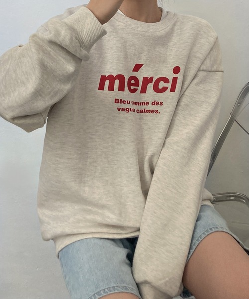 fd style（エフディ スタイル）の「メルシー ボックスフィット レタリングトレーナー（Tシャツ/カットソー・レディース・White/Cream/Black・FREE）」の13枚目の写真