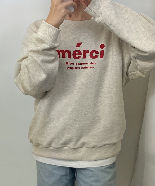 fd style（エフディ スタイル）の「メルシー ボックスフィット レタリングトレーナー（Tシャツ/カットソー・レディース・White/Cream/Black・FREE）」の17枚目の写真