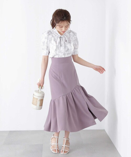 PROPORTION BODY DRESSING（プロポーションボディドレッシング）の「サイドスリットマーメイドスカート / 1213120401（スカート・レディース・ブルー/ベージュ/ピンク・MEDIUM/SMALL）」の8枚目の写真