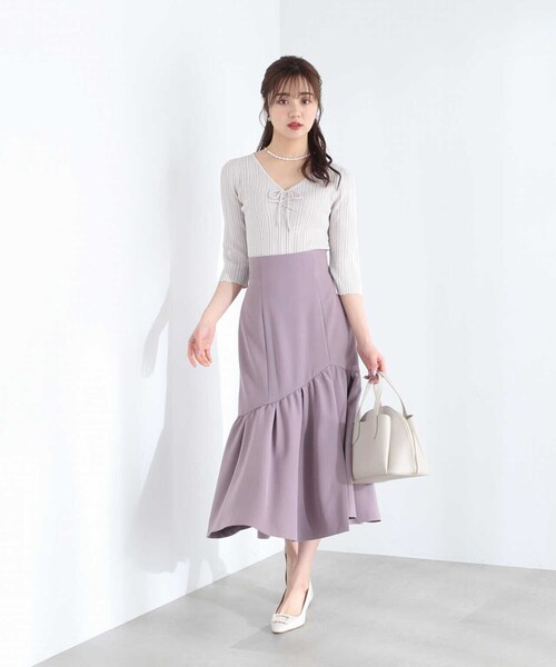 PROPORTION BODY DRESSING（プロポーションボディドレッシング）の「サイドスリットマーメイドスカート / 1213120401（スカート・レディース・ブルー/ベージュ/ピンク・MEDIUM/SMALL）」の9枚目の写真