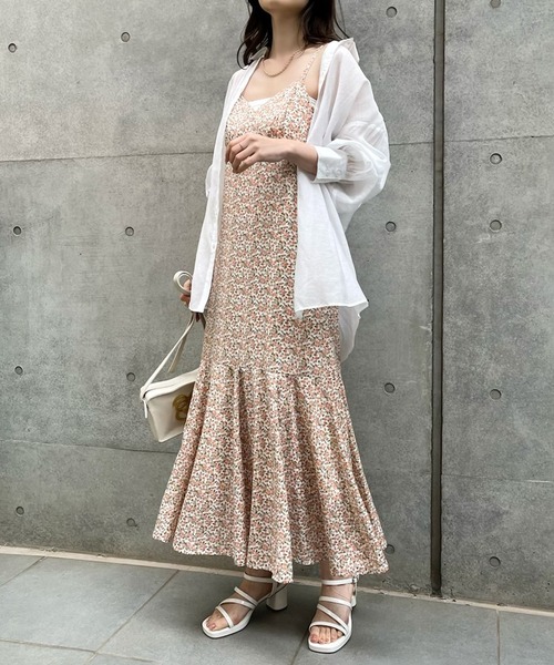 one after another NICE CLAUP（ワンアフターアナザーナイスクラップ）の「インナーと羽織で着回せる。マーメイドキャミワンピース（ワンピース・レディース・アイボリー/ブラック/ホワイト系その他/ピンク/その他1・FREE）」の11枚目の写真