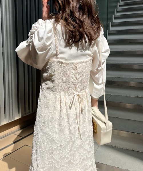 one after another NICE CLAUP（ワンアフターアナザーナイスクラップ）の「インナーと羽織で着回せる。マーメイドキャミワンピース（ワンピース・レディース・アイボリー/ブラック/ホワイト系その他/ピンク/その他1・FREE）」の14枚目の写真