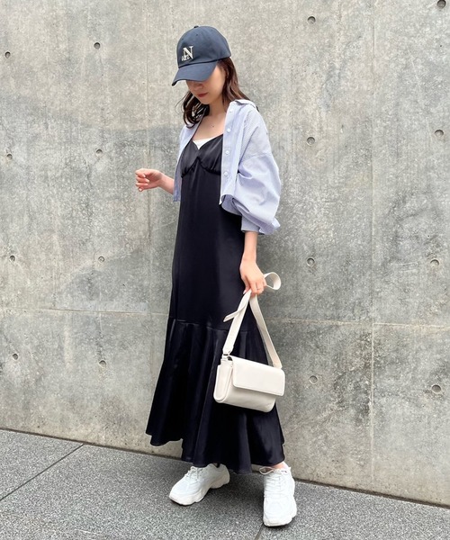 one after another NICE CLAUP（ワンアフターアナザーナイスクラップ）の「インナーと羽織で着回せる。マーメイドキャミワンピース（ワンピース・レディース・アイボリー/ブラック/ホワイト系その他/ピンク/その他1・FREE）」の8枚目の写真