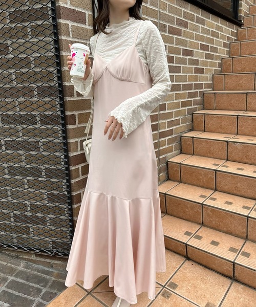 one after another NICE CLAUP（ワンアフターアナザーナイスクラップ）の「インナーと羽織で着回せる。マーメイドキャミワンピース（ワンピース・レディース・アイボリー/ブラック/ホワイト系その他/ピンク/その他1・FREE）」の22枚目の写真