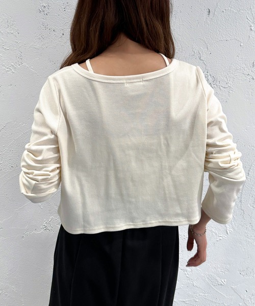 apres jour mignon（アプレジュールミニョン）の「カーデ+キャミセット【ZOZOTOWN限定アイテム】（カーディガン/ボレロ・レディース・アイボリー/レッド/ナチュラル/ブラック・フリー/X-LARGE）」の19枚目の写真