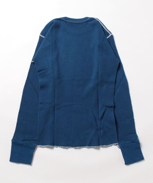 INDERA（インデラ）の「【INDERA】（UN）INDERA サマーTOP　後染め（Tシャツ/カットソー・メンズ・ブルー・SMALL）」の2枚目の写真