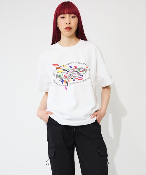 ANLIBERTY ANAP(アンリバティアナップ)の「カラーフラッグプリントロゴTシャツ【ユニセックス】(Tシャツ/カットソー・レディース・ブルー/ピンク/ホワイト・S/M)」の12枚目の写真