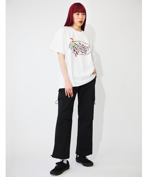 ANLIBERTY ANAP(アンリバティアナップ)の「カラーフラッグプリントロゴTシャツ【ユニセックス】(Tシャツ/カットソー・レディース・ブルー/ピンク/ホワイト・S/M)」の6枚目の写真