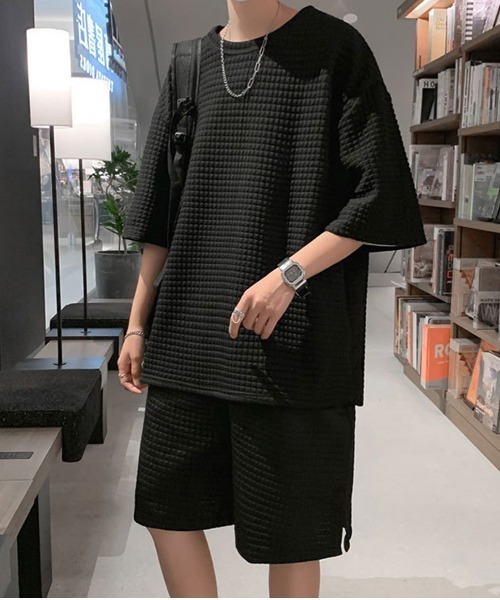 完売品⭐️新品タグ付き❤️Ｍ　ANEW メンズ ショートパンツ ブラックセットアップ NEW GENTLEMAN（ニュージェントルマン）の「【2点SET】ワイメア