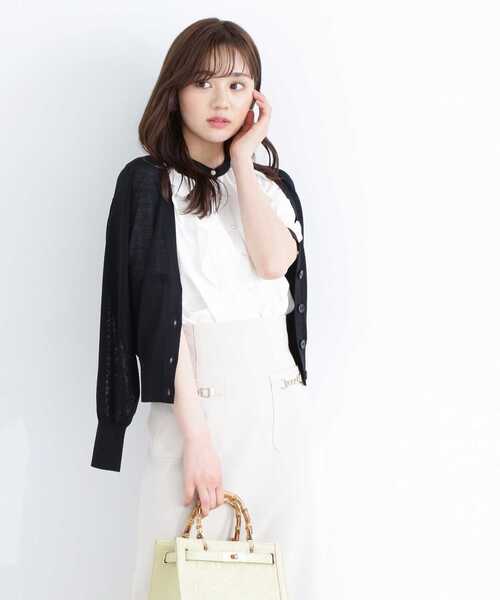 PROPORTION BODY DRESSING(プロポーションボディドレッシング)の「シアーカーディガンⅡ / 1213174500(カーディガン/ボレロ・レディース・ベージュ/ブルー/ブラック/ホワイト系その他・FREE)」の2枚目の写真