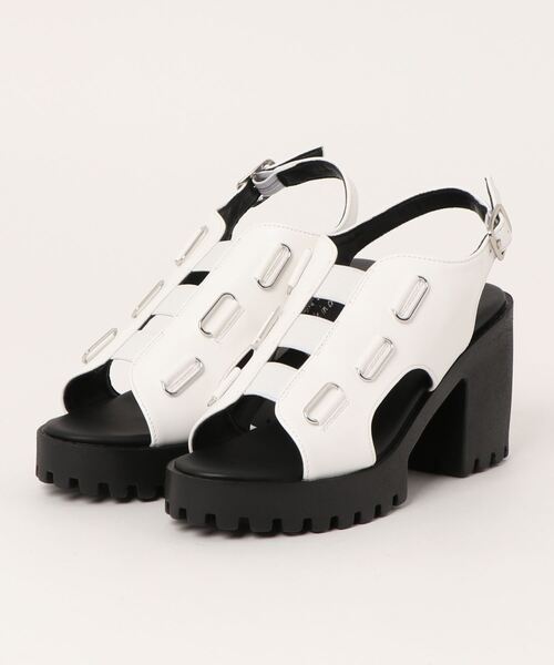 Zipper(ジッパー)の「【Zipper】 厚底バックストラップサンダル(サンダル・レディース・ブラック/ホワイト・S/M/L/LL)」の2枚目の写真