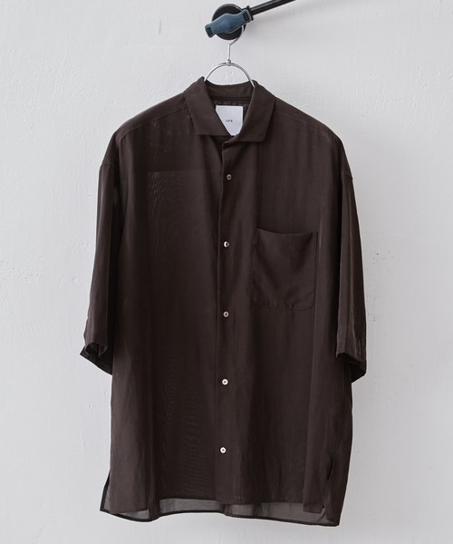 Lui's（ルイス）の「キュプラワイドショートスリーブシャツ (セットアップ対応）（シャツ/ブラウス・メンズ・ブラック/グリーン/バイオレット/ダークブラウン・FREE）」の3枚目の写真