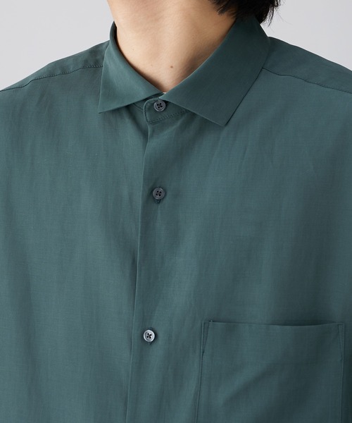 Lui's（ルイス）の「キュプラワイドショートスリーブシャツ (セットアップ対応）（シャツ/ブラウス・メンズ・ブラック/グリーン/バイオレット/ダークブラウン・FREE）」の19枚目の写真