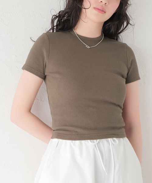 COOME（コーメ）の「【COOME/コーメ】BABY SS TEE：カットソー（Tシャツ/カットソー・レディース・ホワイト/カーキ/ブラック・MEDIUM）」の3枚目の写真