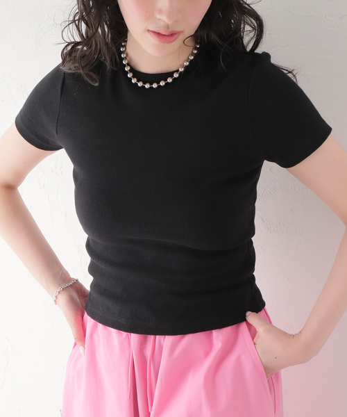 COOME（コーメ）の「【COOME/コーメ】BABY SS TEE：カットソー（Tシャツ/カットソー・レディース・ホワイト/カーキ/ブラック・MEDIUM）」の2枚目の写真