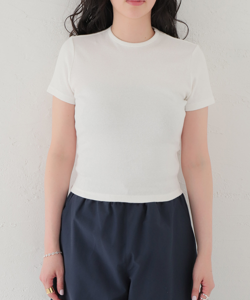 COOME（コーメ）の「【COOME/コーメ】BABY SS TEE：カットソー（Tシャツ/カットソー・レディース・ホワイト/カーキ/ブラック・MEDIUM）」の7枚目の写真