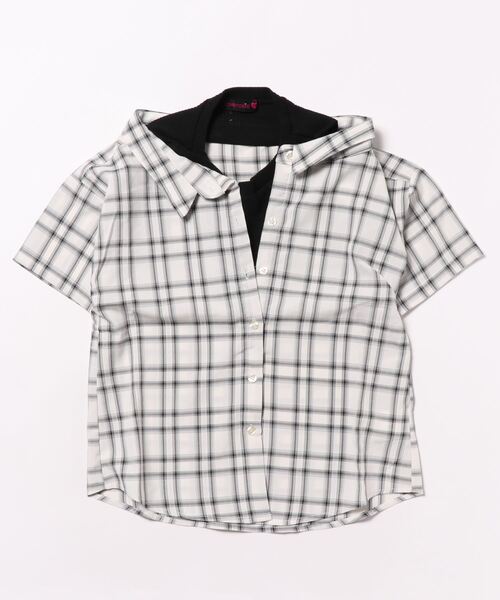 LOVETOXIC(ラブトキシック)の「レイヤード半袖シャツ(シャツ/ブラウス・キッズ・ベージュ/ブラック/オフホワイト・S/SS/L/M)」の8枚目の写真