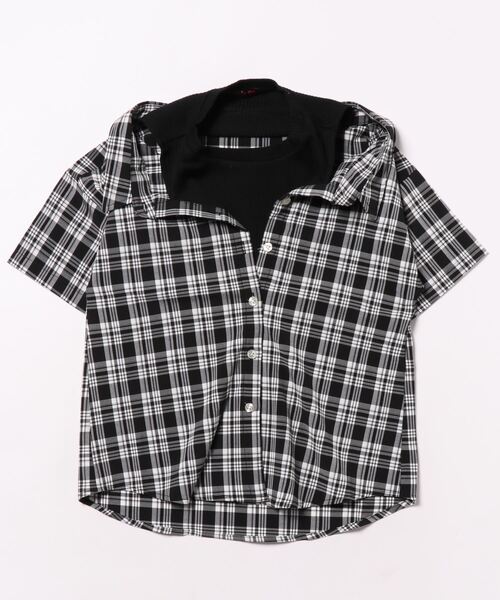 LOVETOXIC(ラブトキシック)の「レイヤード半袖シャツ(シャツ/ブラウス・キッズ・ベージュ/ブラック/オフホワイト・S/SS/L/M)」の11枚目の写真