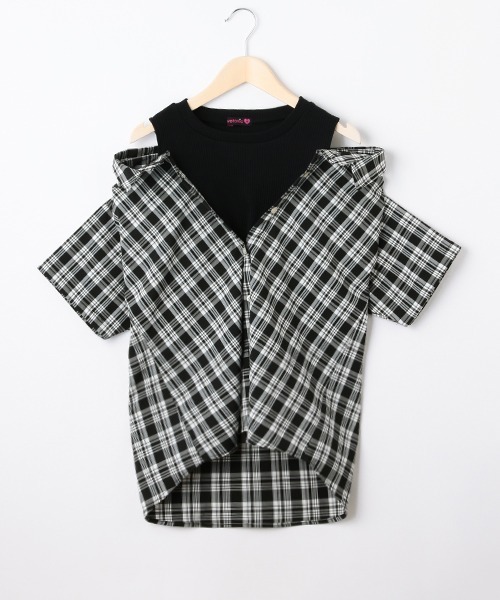 LOVETOXIC(ラブトキシック)の「レイヤード半袖シャツ(シャツ/ブラウス・キッズ・ベージュ/ブラック/オフホワイト・S/SS/L/M)」の20枚目の写真