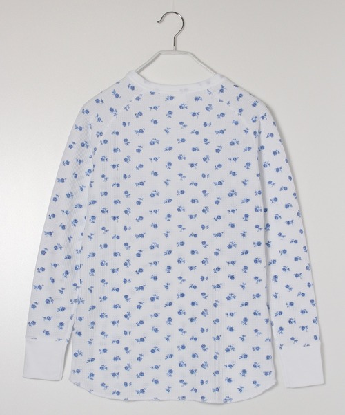 JEMORGAN（ジェーイーモーガン）の「【JEMORGAN / ジェーイーモーガン】サーマル青花柄ラグランクルーロンＴ（Tシャツ/カットソー・レディース・ホワイト/杢グレー・F）」の3枚目の写真