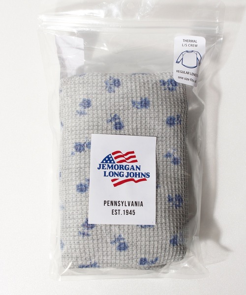 JEMORGAN（ジェーイーモーガン）の「【JEMORGAN / ジェーイーモーガン】サーマル青花柄ラグランクルーロンＴ（Tシャツ/カットソー・レディース・ホワイト/杢グレー・F）」の11枚目の写真