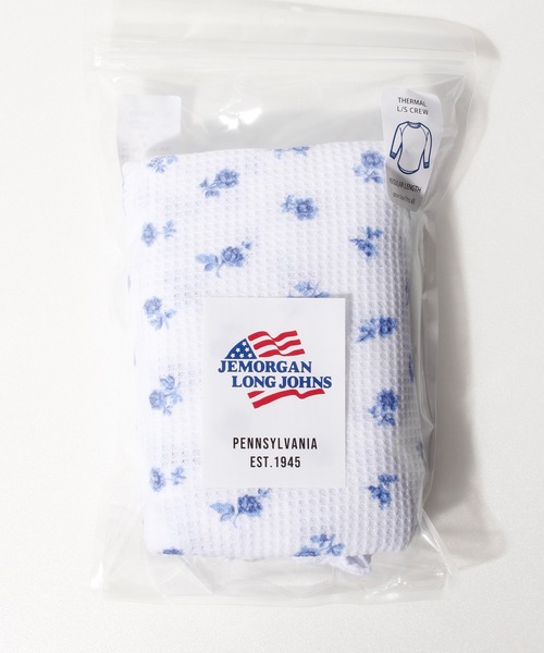 JEMORGAN（ジェーイーモーガン）の「【JEMORGAN / ジェーイーモーガン】サーマル青花柄ラグランクルーロンＴ（Tシャツ/カットソー・レディース・ホワイト/杢グレー・F）」の12枚目の写真