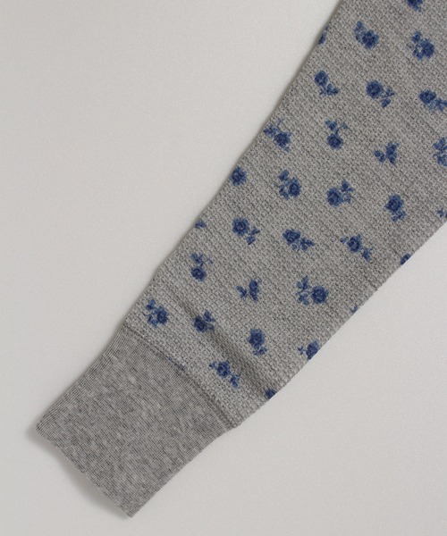 JEMORGAN（ジェーイーモーガン）の「【JEMORGAN / ジェーイーモーガン】サーマル青花柄ラグランクルーロンＴ（Tシャツ/カットソー・レディース・ホワイト/杢グレー・F）」の7枚目の写真