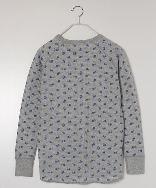 JEMORGAN（ジェーイーモーガン）の「【JEMORGAN / ジェーイーモーガン】サーマル青花柄ラグランクルーロンＴ（Tシャツ/カットソー・レディース・ホワイト/杢グレー・F）」の4枚目の写真