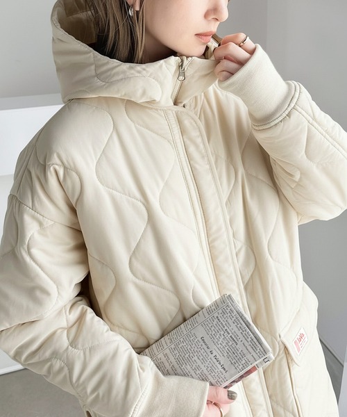 Java(ジャバ)の「《JAVAジャバ 別注》8wayで自由自在!ロングシーズンOK バラクラバ付リバーシブル中綿キルティングコート(ブルゾン・レディース・ブラック/アイボリー/カーキ・LARGE/MEDIUM/SMALL/X-LARGE)」の7枚目の写真
