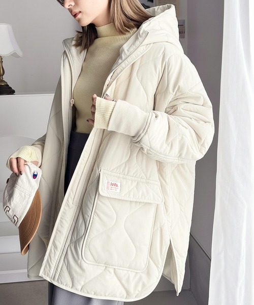Java(ジャバ)の「《JAVAジャバ 別注》8wayで自由自在!ロングシーズンOK バラクラバ付リバーシブル中綿キルティングコート(ブルゾン・レディース・ブラック/アイボリー/カーキ・LARGE/MEDIUM/SMALL/X-LARGE)」の10枚目の写真