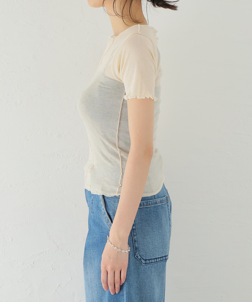 BASERANGE CORE GERRYMANDERED TEE：Tシャツ Gerrymandered Tee Shirt in Assortment | Fine organic cotton