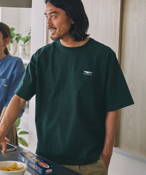 THE CRAFT CREW PRODUCTS(ザクラフトクループロダクツ)の「ヘビーウェイトファンクショナルファブリック ビッグシルエット ラグランスリーブクルーネック半袖Tシャツ / 抗菌・防臭【THE CRAFT CREW PRODUCTS】(Tシャツ/カットソー・メンズ・ネイビー/ブラック系/ホワイト/グリーン/ブラウン/ブラック/グレイッシュベージュ/ホワイト系/アッシュグレー/ダークネイビー/チャコール/パープル/ダークグリーン/ブルー/ブラック系2/ネイビー系/グレー系/グレイッシュブルー/オリーブ/ピンク/オートミール・S/M/L/XS)」の12枚目の写真