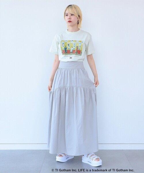 Ray BEAMS（レイビームス）の「GOOD ROCK SPEED × Ray BEAMS / 別注 LIFE Tシャツ（Tシャツ/カットソー・レディース・チャコールグレー/ミント・ONE SIZE）」の5枚目の写真