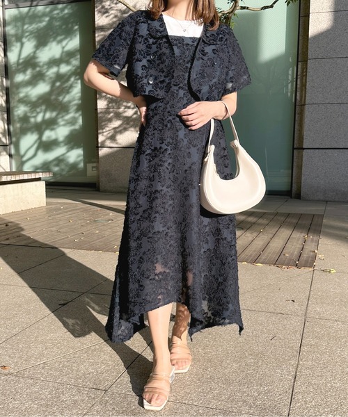 apres jour（アプレジュール）の「【セットアップ可能】ふわふわジャガードショートジャケット【ZOZOTOWN限定アイテム】（テーラードジャケット・レディース・ネイビー/ライトピンク/オフホワイト・X-LARGE/フリー）」の17枚目の写真