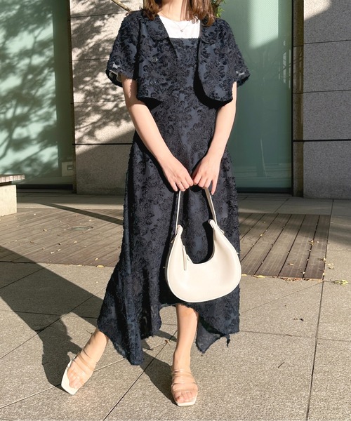 apres jour（アプレジュール）の「【セットアップ可能】ふわふわジャガードショートジャケット【ZOZOTOWN限定アイテム】（テーラードジャケット・レディース・ネイビー/ライトピンク/オフホワイト・X-LARGE/フリー）」の20枚目の写真