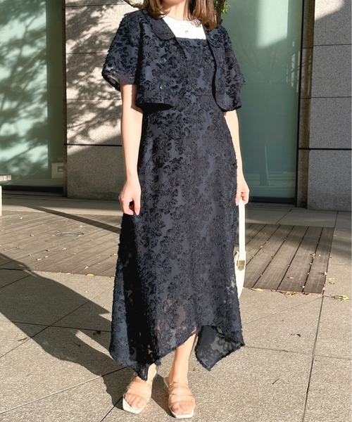 apres jour（アプレジュール）の「【セットアップ可能】ふわふわジャガードショートジャケット【ZOZOTOWN限定アイテム】（テーラードジャケット・レディース・ネイビー/ライトピンク/オフホワイト・X-LARGE/フリー）」の18枚目の写真