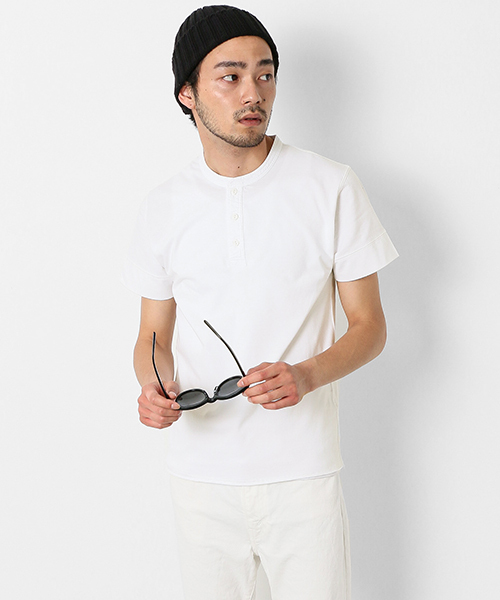 URBAN RESEARCH Sonny Label（アーバンリサーチサニーレーベル）の「Sonny Label ヘンリーネックTシャツ（Tシャツ/カットソー・メンズ・ブルー系その他/ホワイト/インディゴブルー・LARGE/MEDIUM）」の2枚目の写真