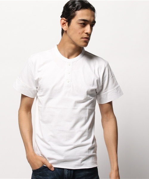 URBAN RESEARCH Sonny Label（アーバンリサーチサニーレーベル）の「Sonny Label ヘンリーネックTシャツ（Tシャツ/カットソー・メンズ・ブルー系その他/ホワイト/インディゴブルー・LARGE/MEDIUM）」の9枚目の写真