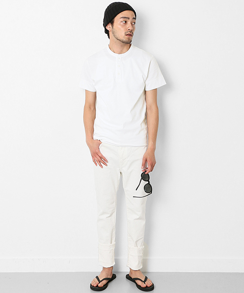 URBAN RESEARCH Sonny Label（アーバンリサーチサニーレーベル）の「Sonny Label ヘンリーネックTシャツ（Tシャツ/カットソー・メンズ・ブルー系その他/ホワイト/インディゴブルー・LARGE/MEDIUM）」の6枚目の写真