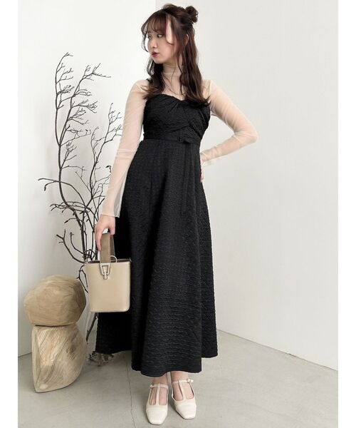 dazzlin（ダズリン）の「ジャカードレディキャミワンピース（ワンピース・レディース・ブラック/アイボリー/イエロー・FREE）」の13枚目の写真