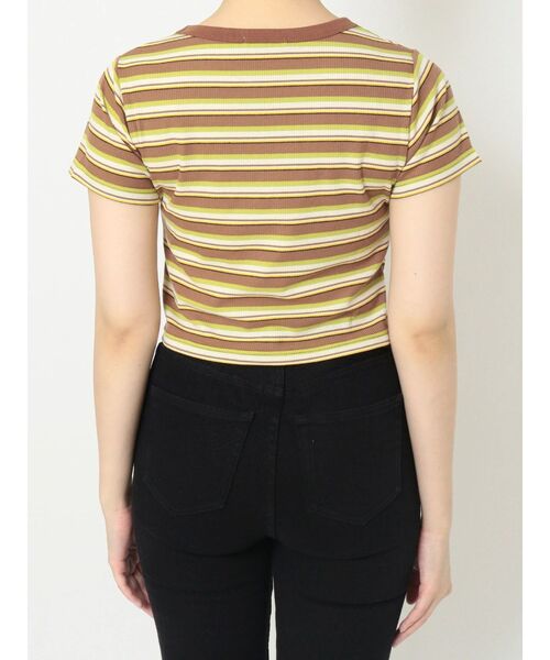 MURUA（ムルーア）の「マルチボーダーTシャツ（Tシャツ/カットソー・レディース・ネイビー/マスタード・FREE）」の12枚目の写真